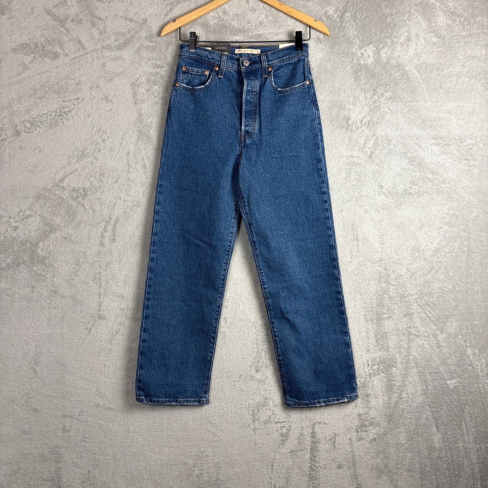 NWT Levi's Jeans Ribcage Straight Ankle Size 26 Blue Super High Rise Denim
